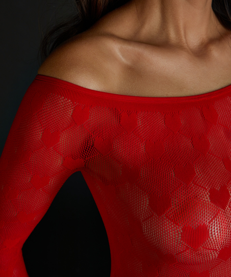 Private Heart Playsuit, Red