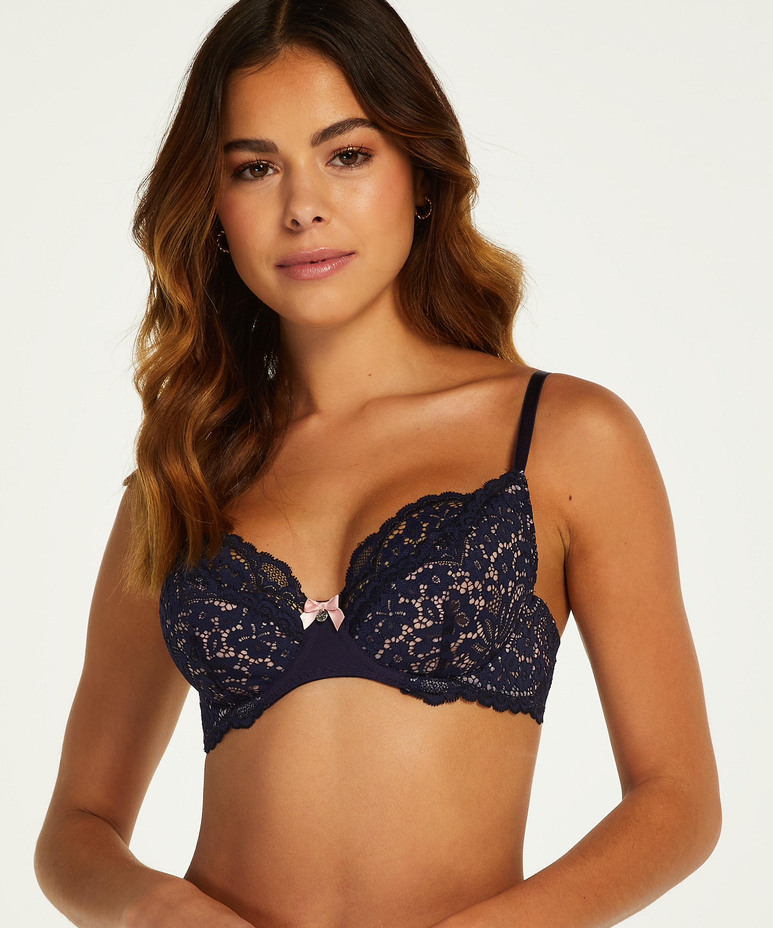 Rose Non-Padded Underwired Bra, Blue, main