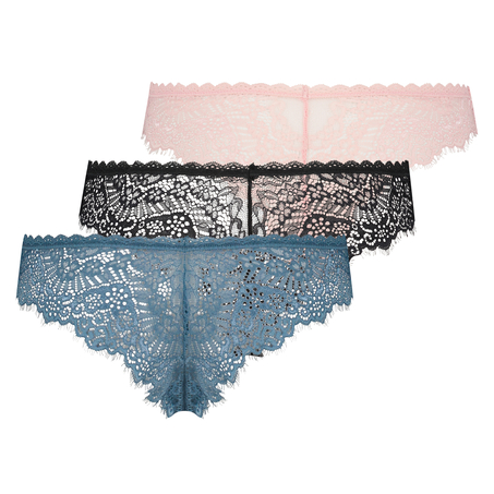 3-Pack Brazilians lace, Black