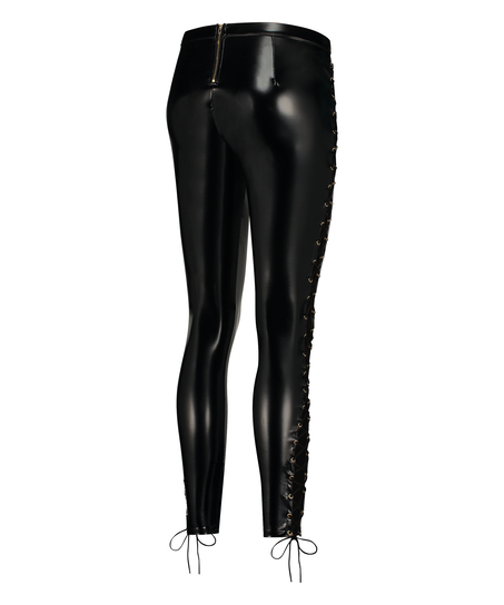 Lace-up leggings, Black