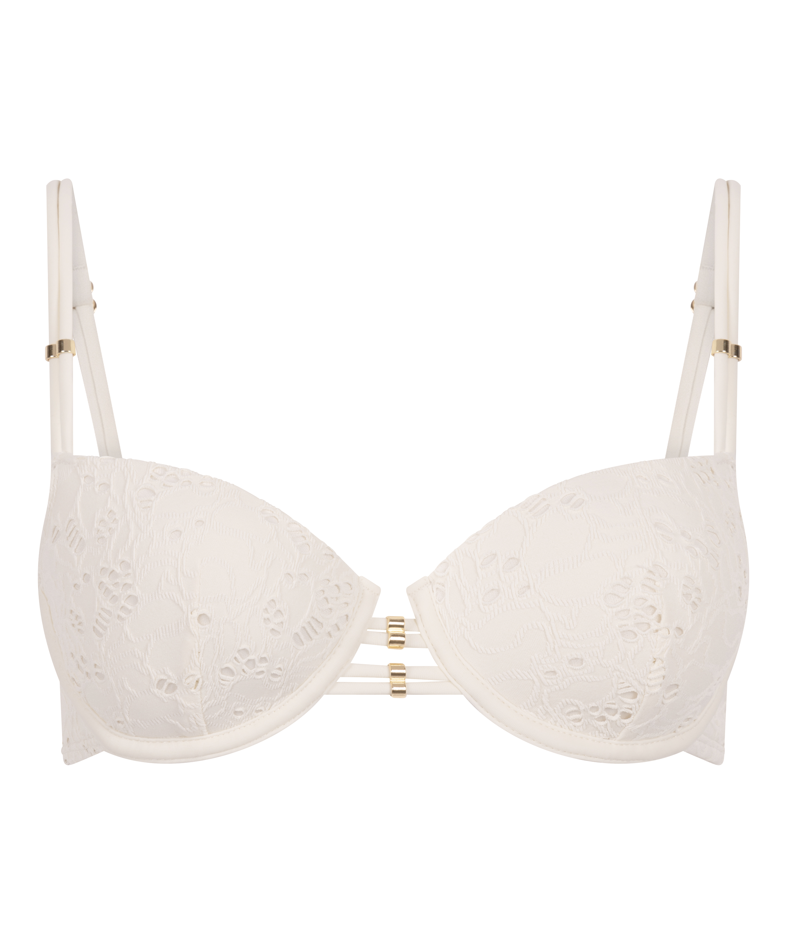 Crochet Bikini Top, White, main