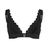 Scallop non-padded underwired bikini top, Black