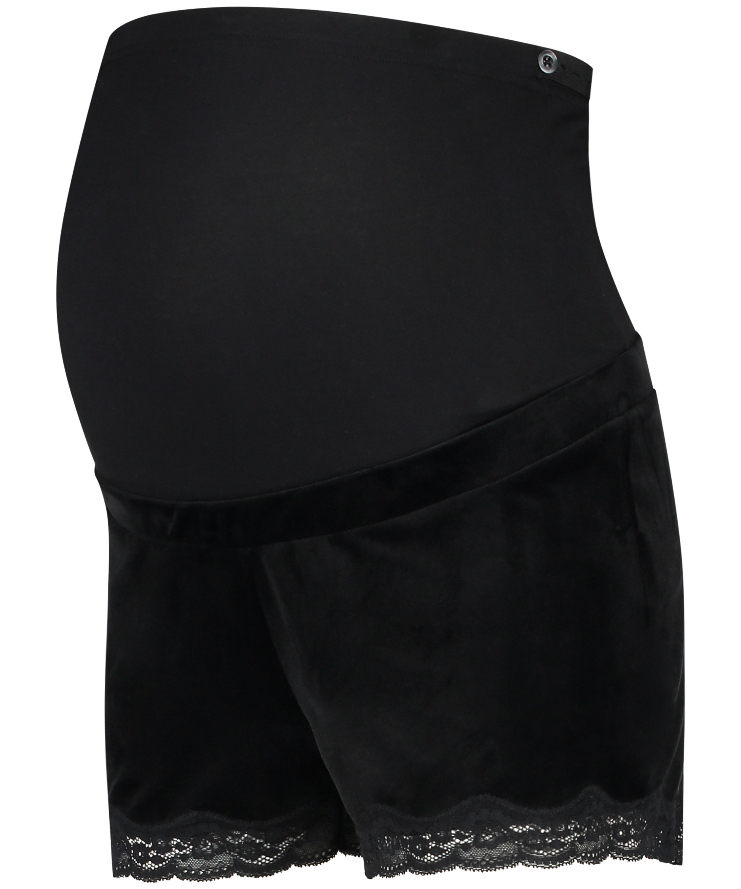 Velours maternity shorts, Black, main