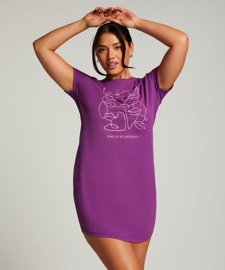 Round Neck Nightshirt, Purple