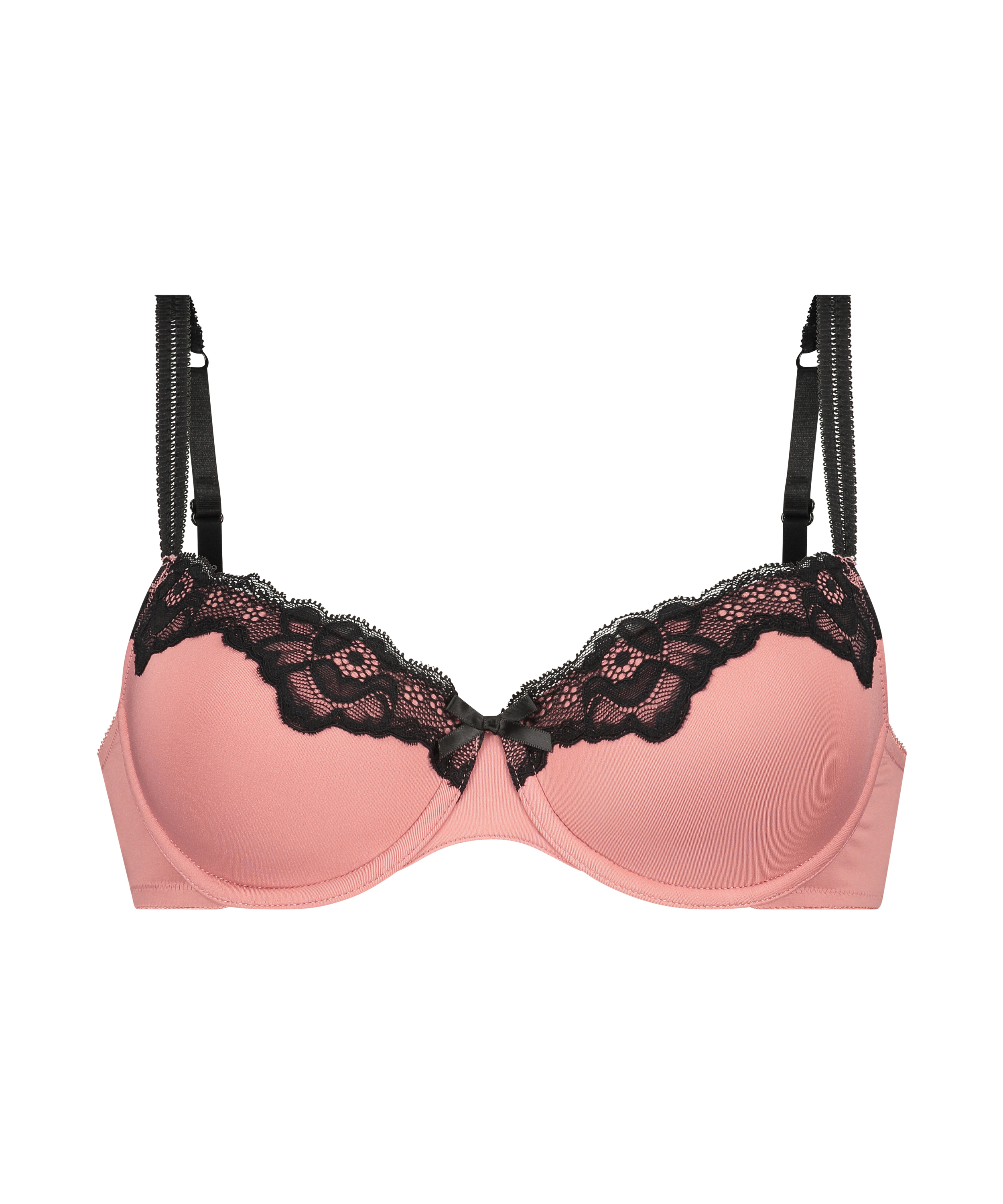 Secret Lace Padded Underwired Bra, Pink, main