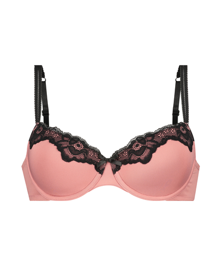 Secret Lace Padded Underwired Bra, Pink