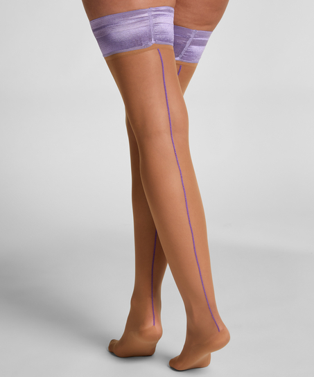 Stay Ups 15 Denier Backseam, Purple