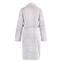 Fleece Glazed Long Bathrobe, Grey
