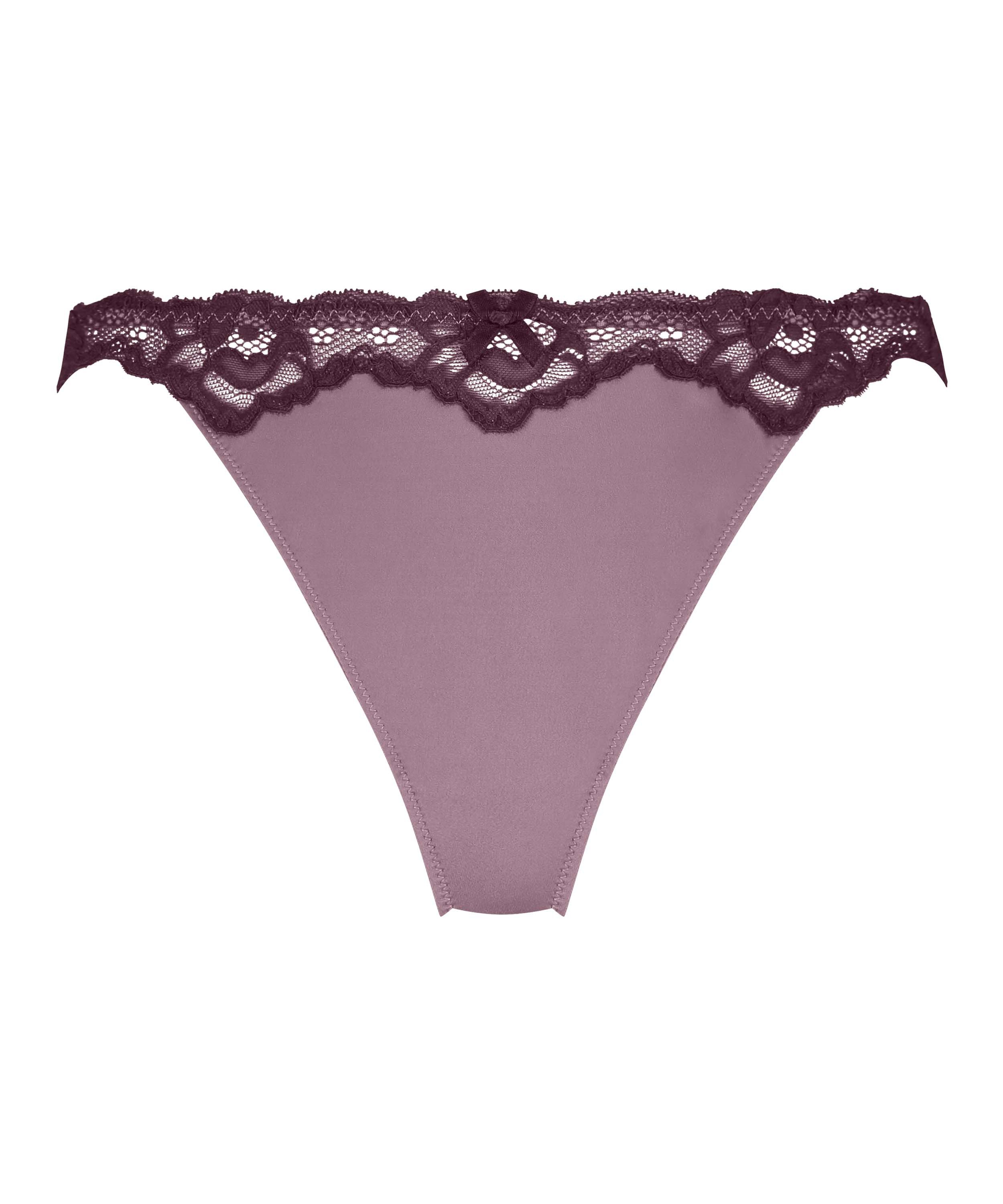 Lace & Shine Thong, Purple, main