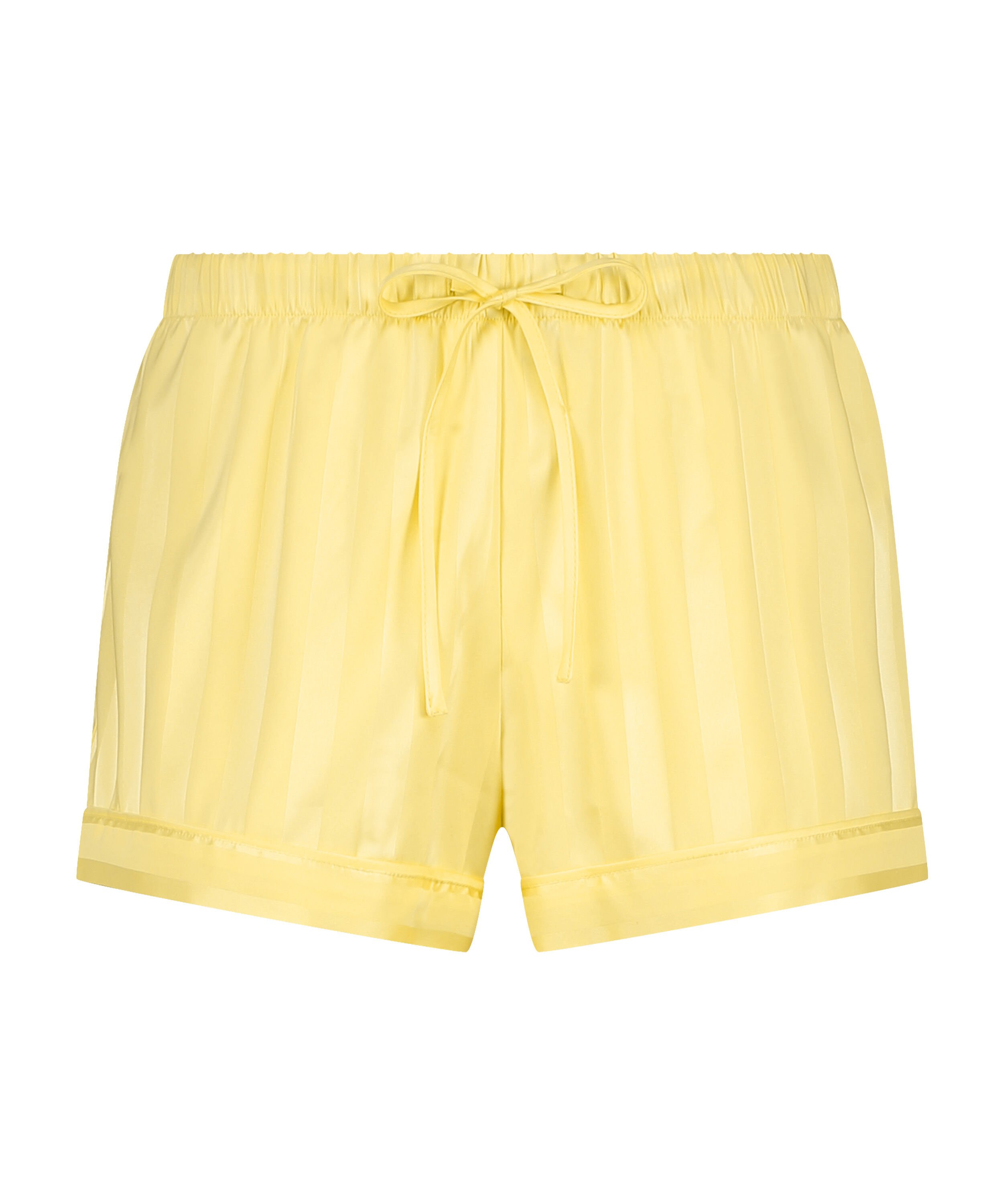Satin pyjama shorts, Yellow