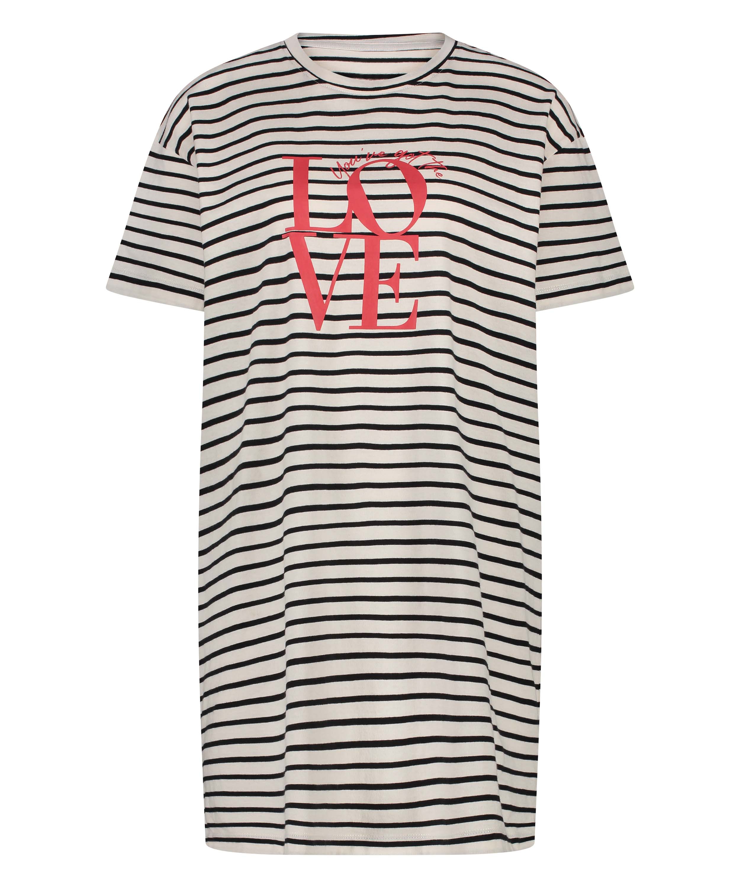 Round Neck Nightshirt, Black, main