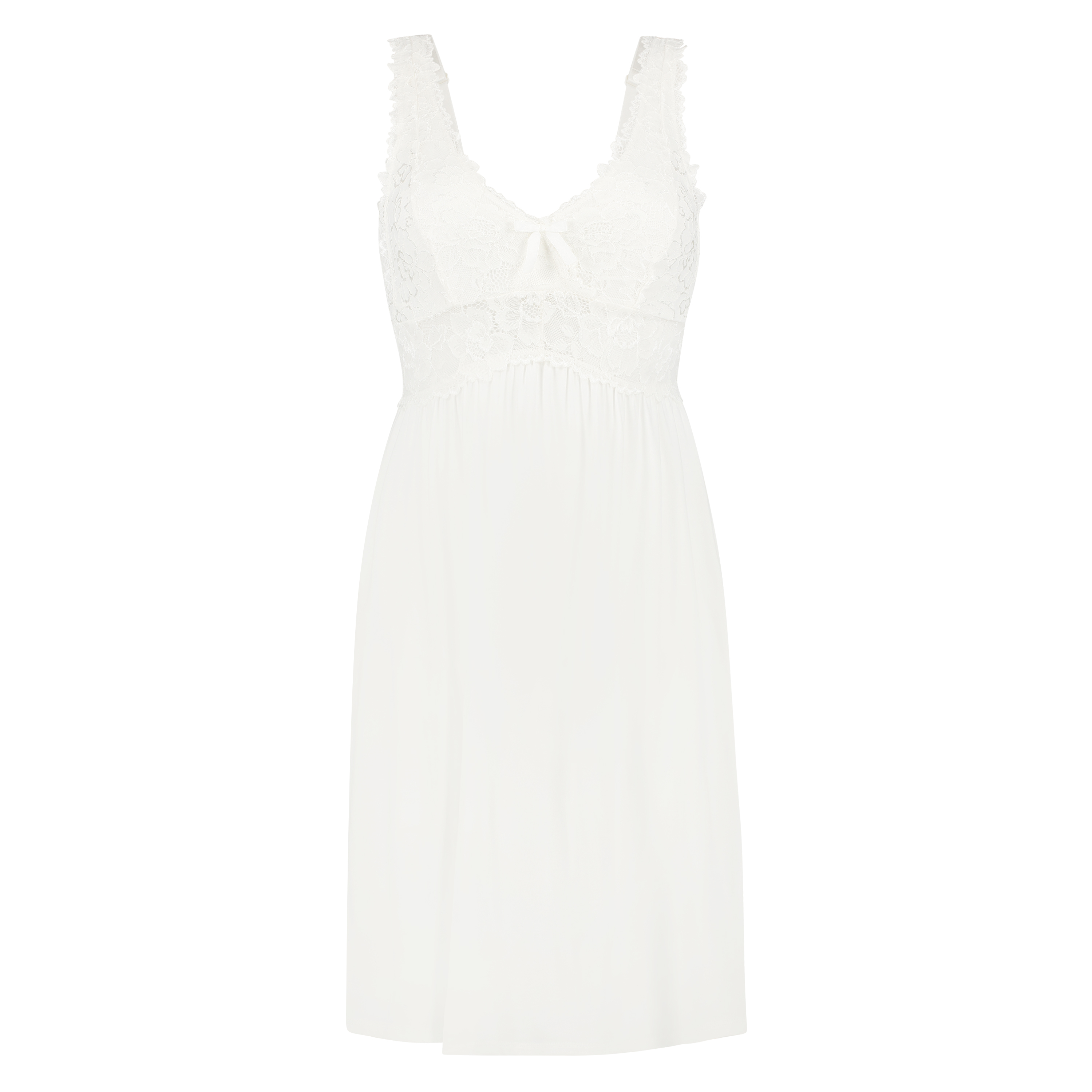 Modal Lace Slip Dress, White, main