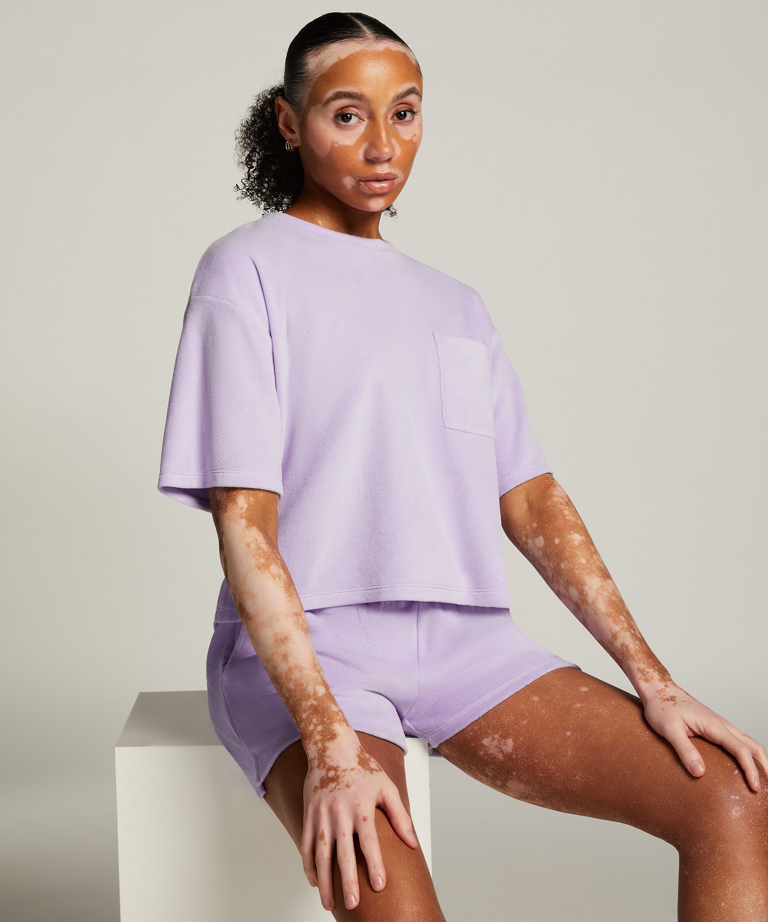Velvet Pocket shorts, Purple Velvet Pocket shorts, Purple