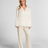Satin Pinstripe Trousers, White