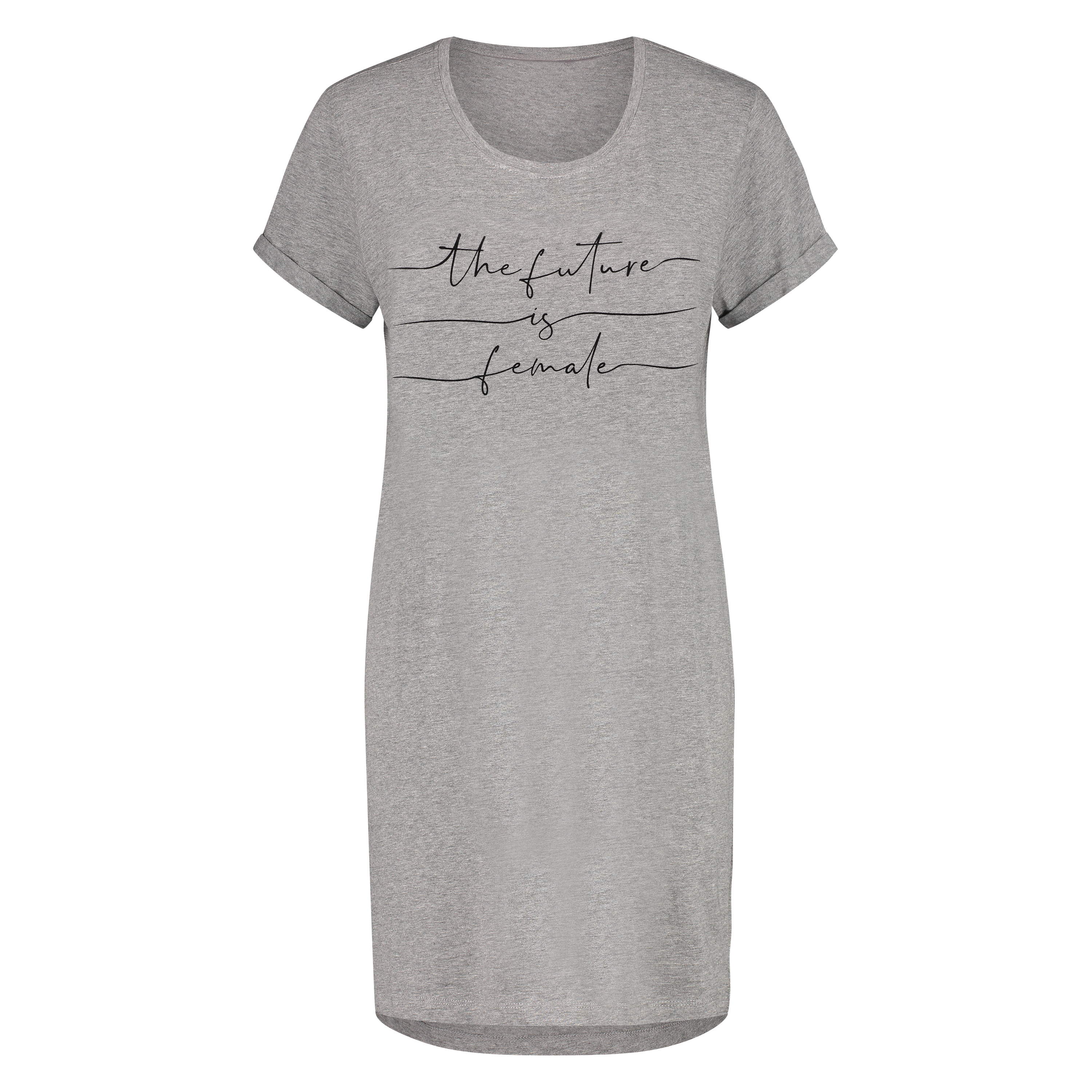 Round Neck Nightshirt, Grey, main