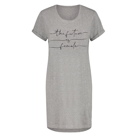 Round Neck Nightshirt, Grey