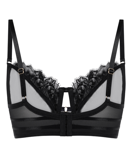 Nienke Non-Padded Underwired Longline Bra, Black