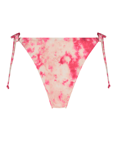 Tie Dye High Leg Bikini Bottom, Pink