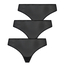 3-Pack Invisible Thong, Black