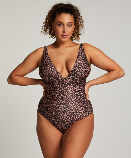 Luxe Shaping Swimsuit, Brown