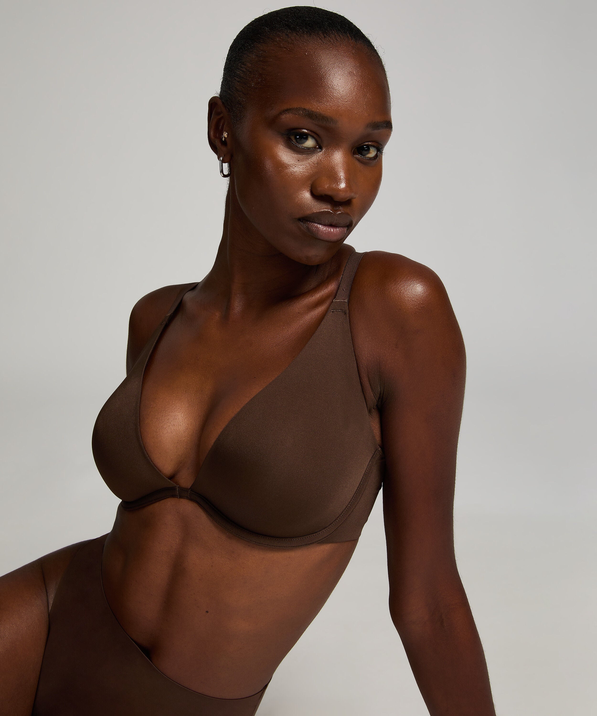 Smooth Non-Padded Underwired Bra, Brown Smooth Non-Padded Underwired Bra, Brown