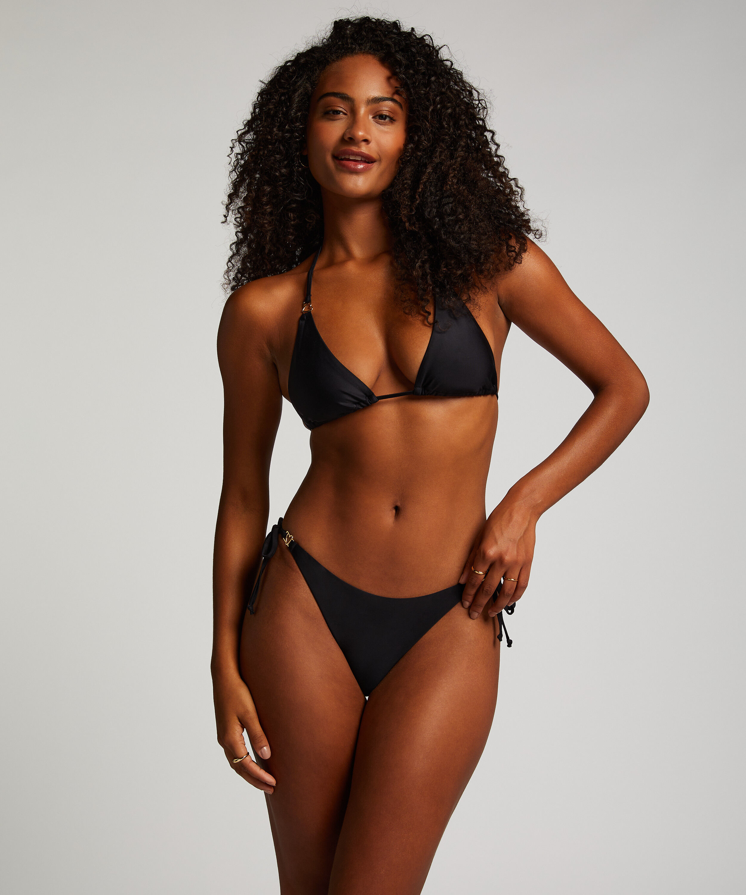 Doha Cheeky Tanga Bikini Bottoms, Black