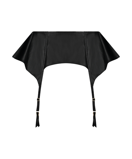 Private leather-look suspenders, Black