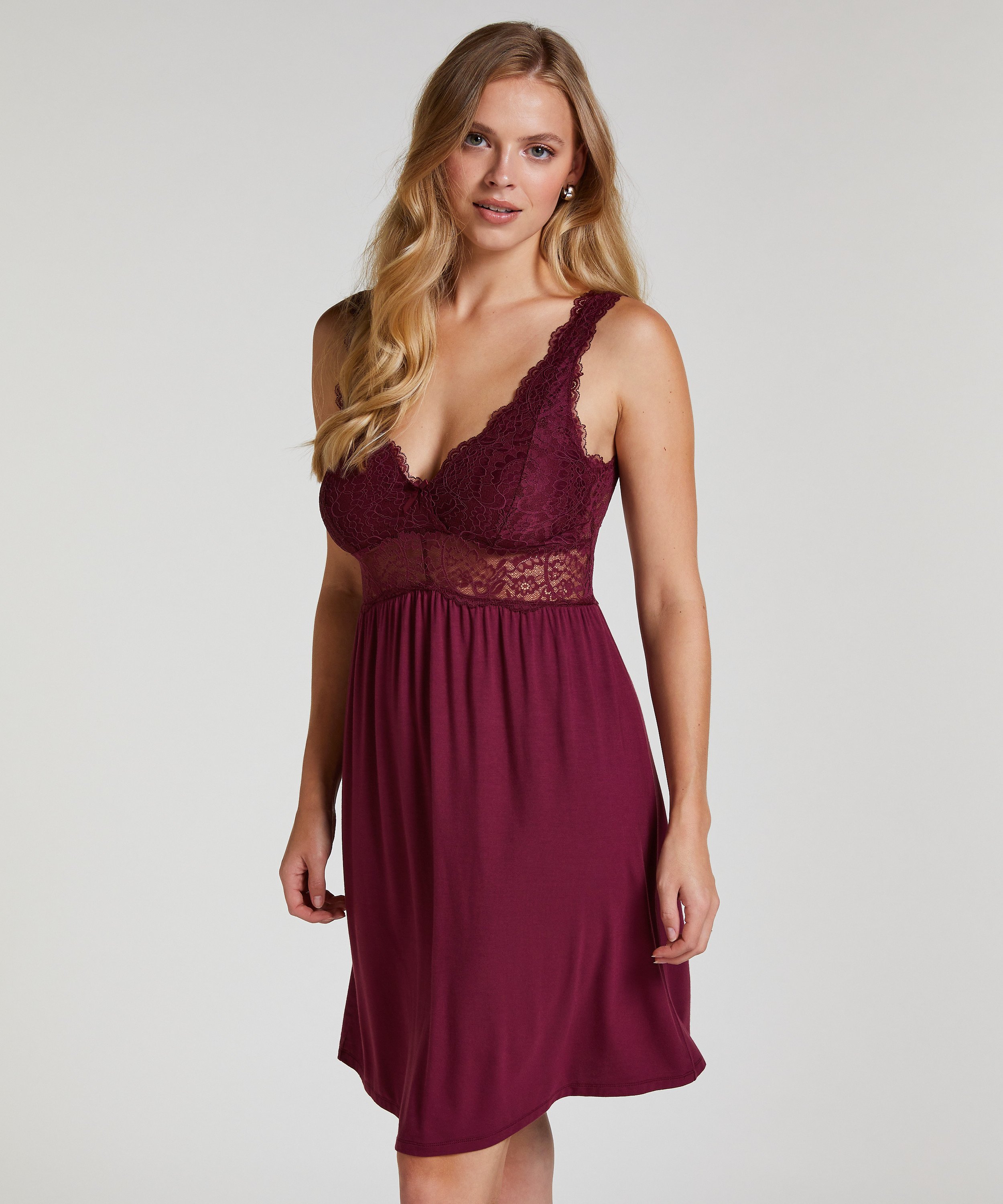Nora Lace Slip Dress, Purple, main