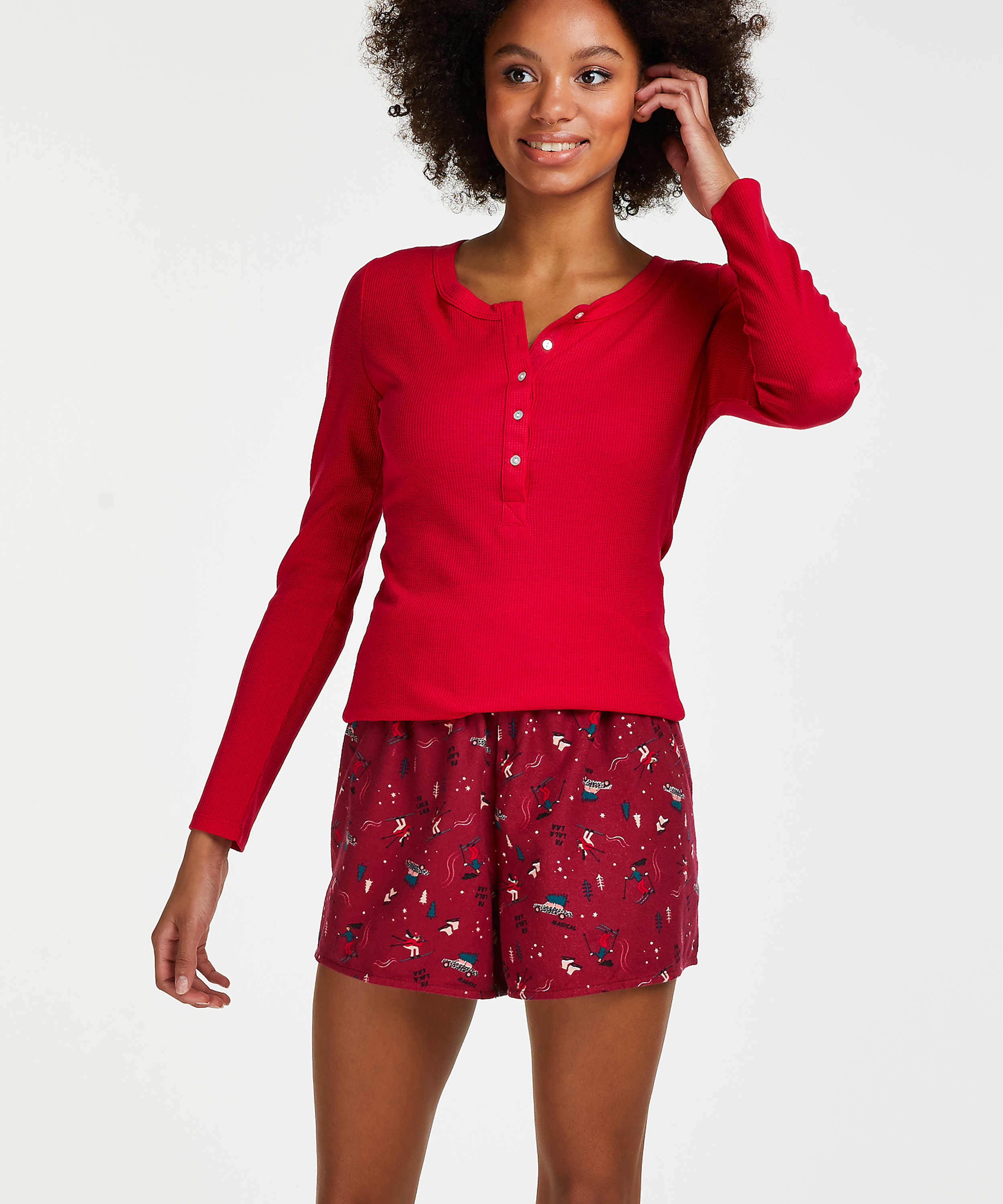 Twill Shorts, Red, main