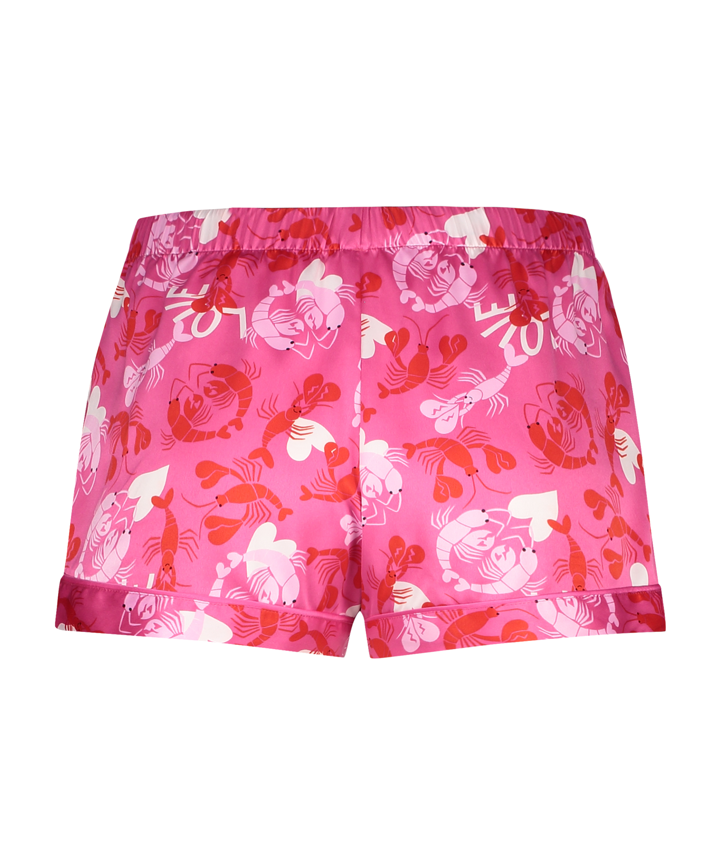 Satin pyjama shorts, Pink, main