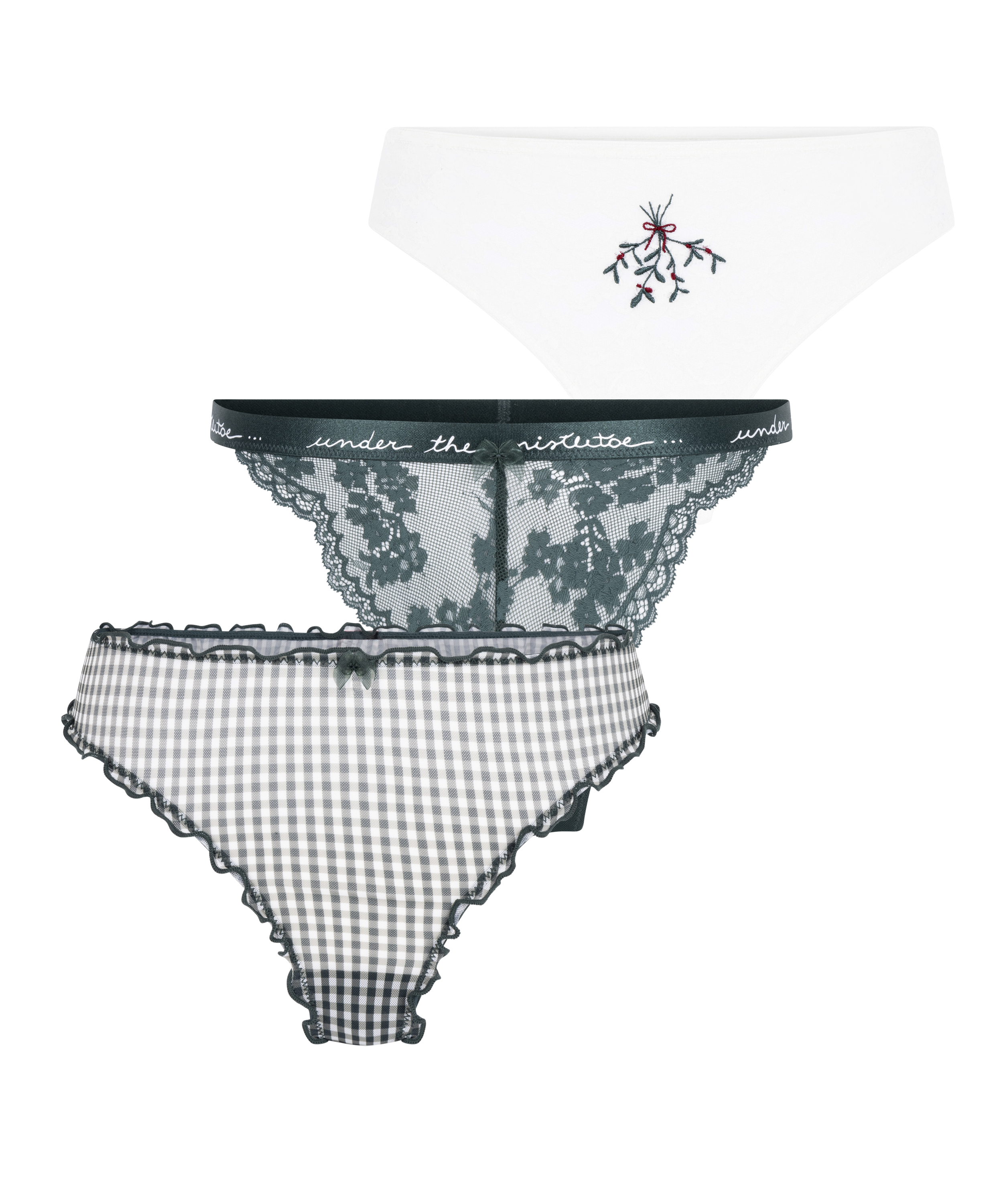 Christmas Thong Giftset, Green, main