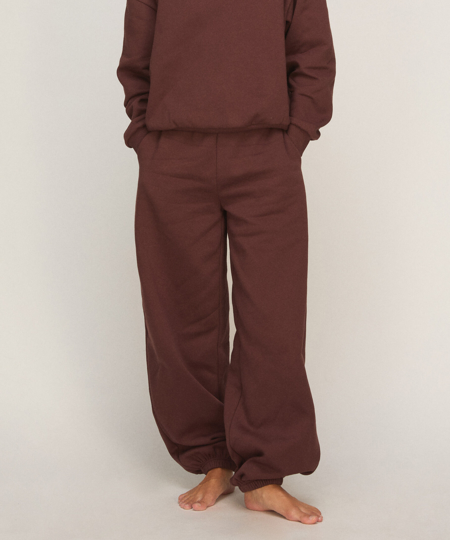 Jogger brushed sweat, Brown Jogger brushed sweat, Brown