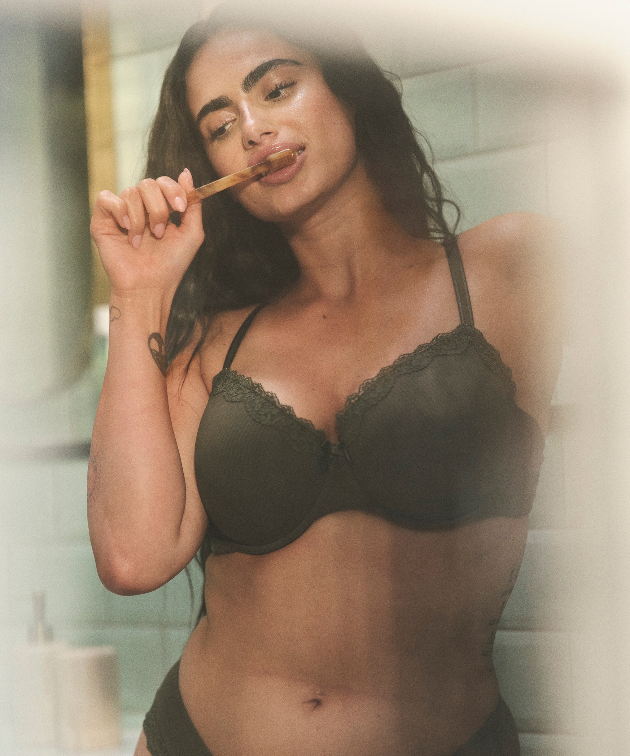 Lola Padded Underwired Bra, Green, main