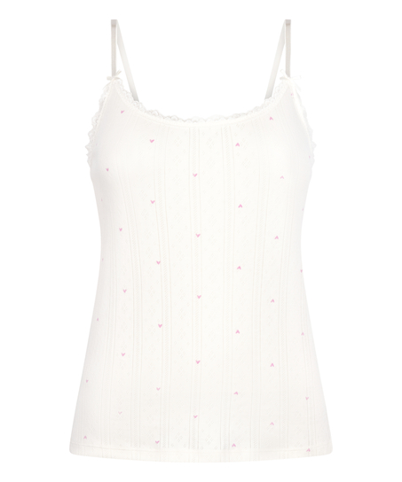 Pointelle Cami, White