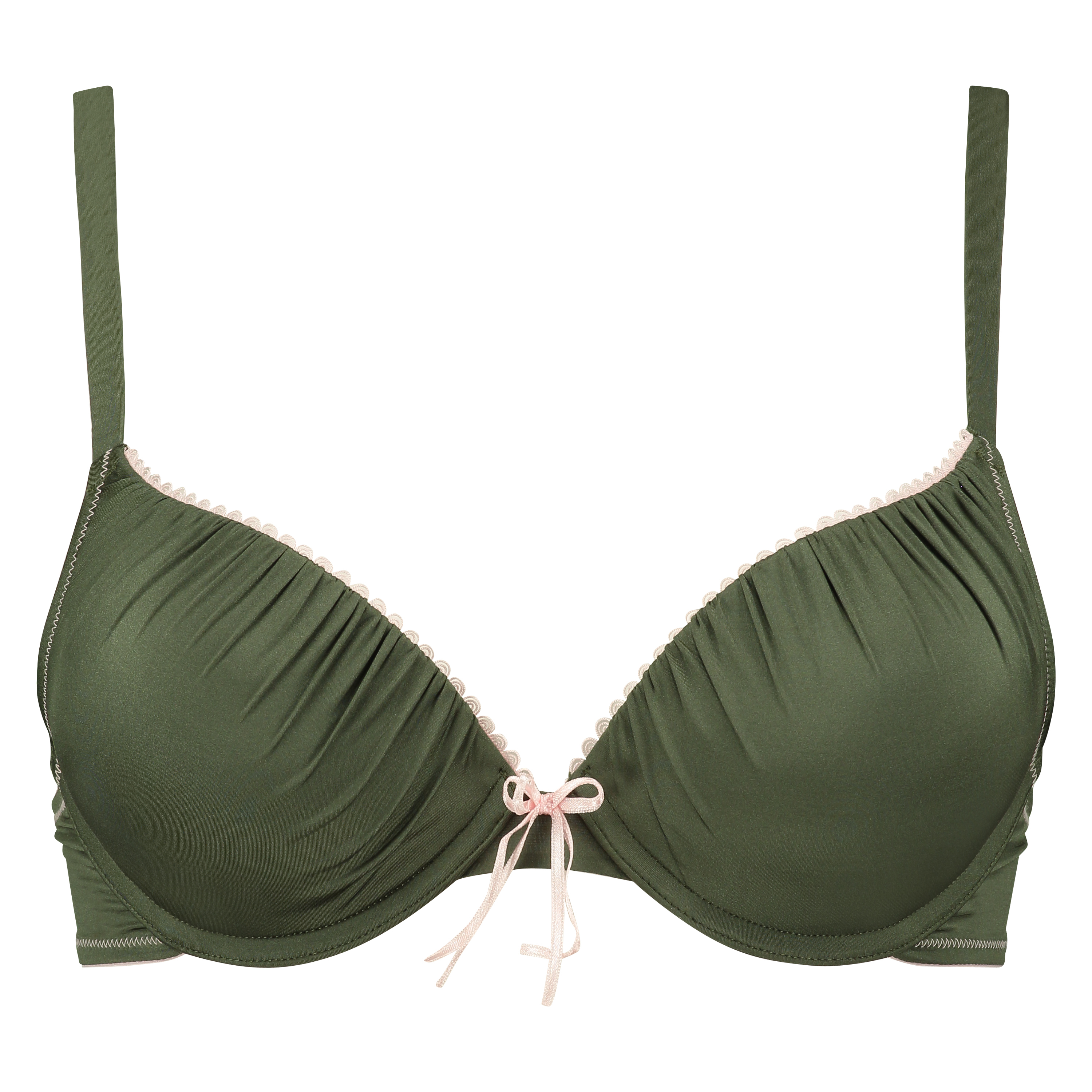 Padded underwired push-up bra Giselle, Green, main