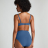 Scallop High Waist Rio Bikini Bottom, Blue