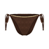 Crochet Cheeky Tanga Bikini Bottoms, Brown
