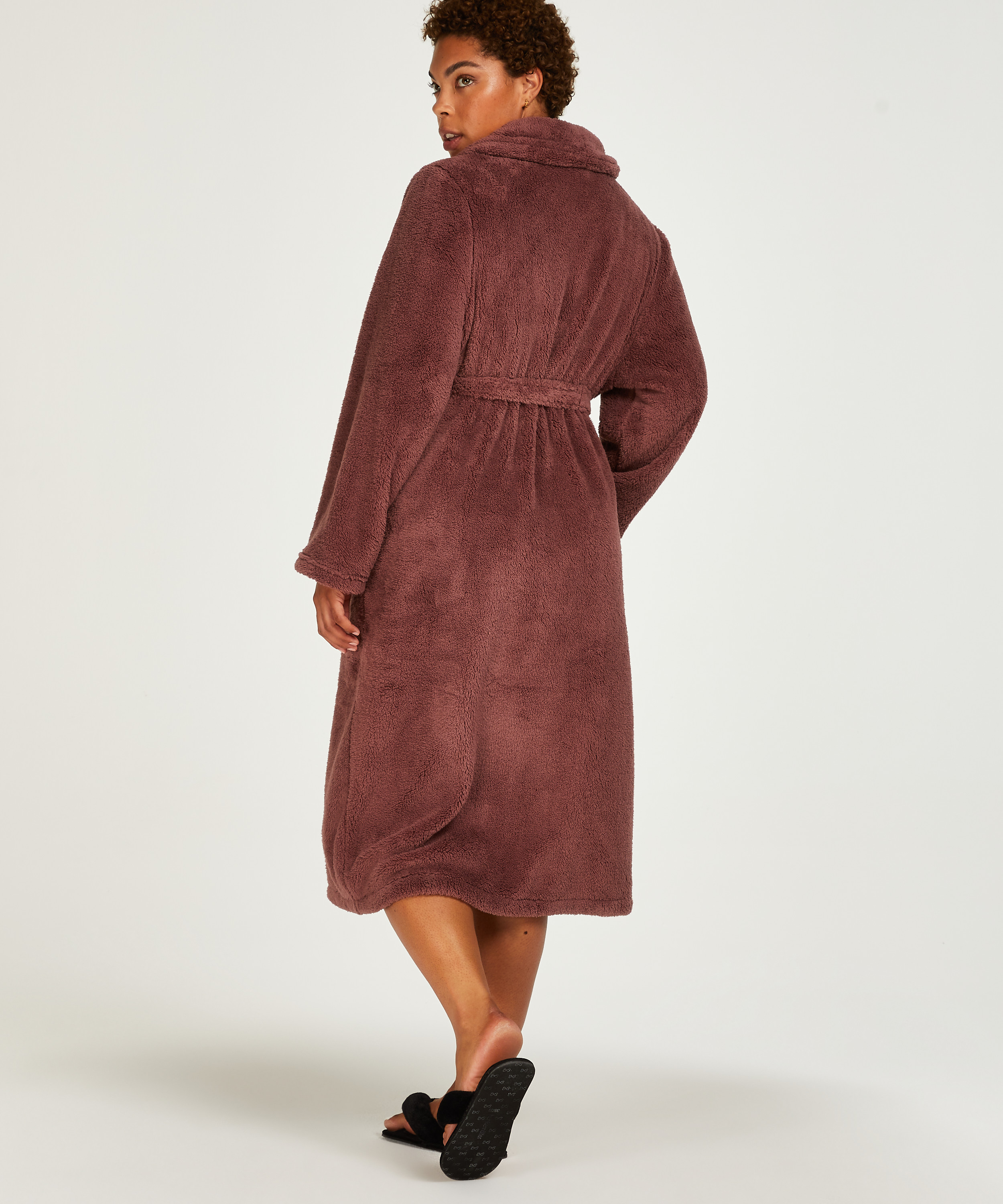 Fleece Bathrobe, Purple, main