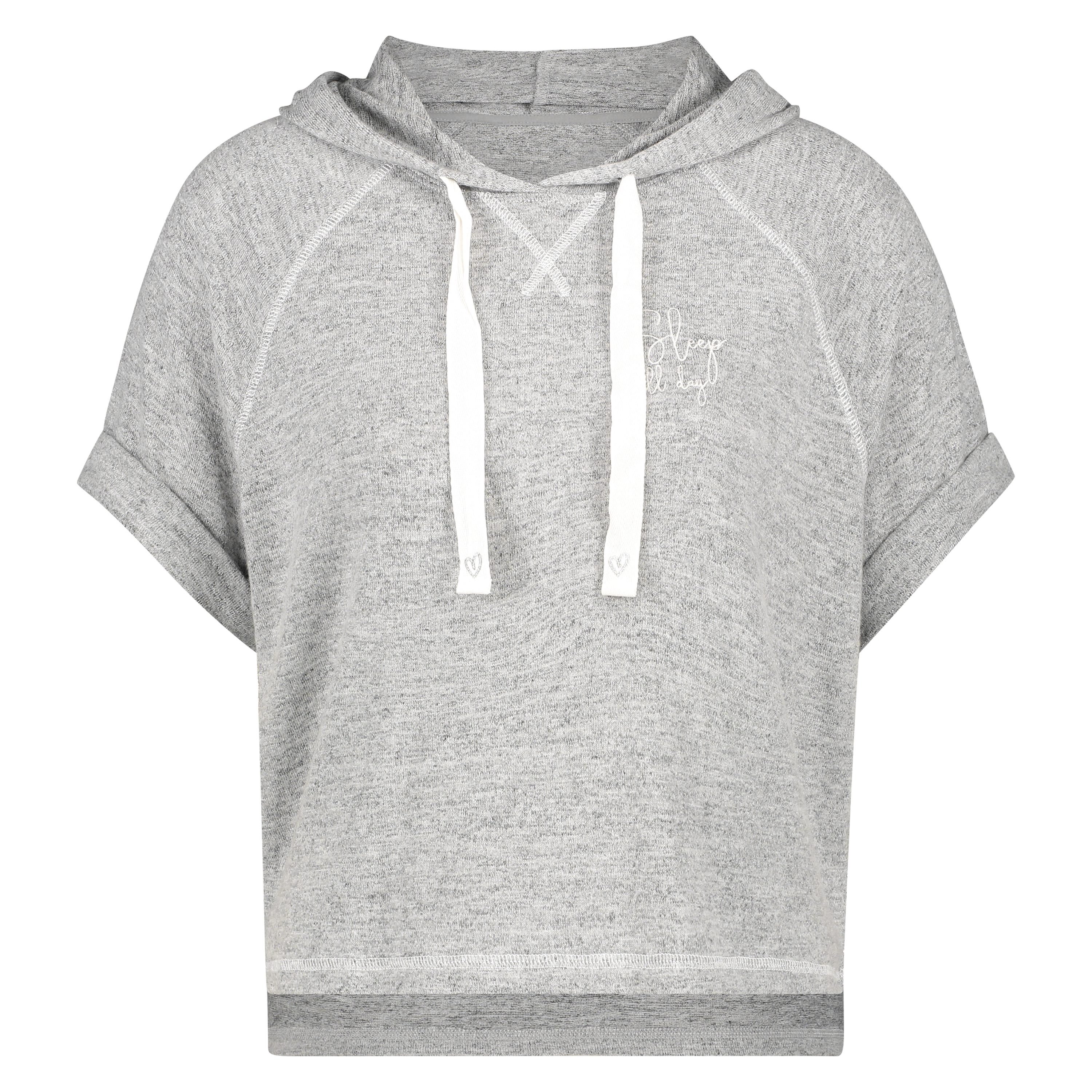 Short sleeved hoodie, Grey, main