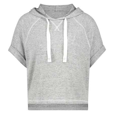Short sleeved hoodie, Grey