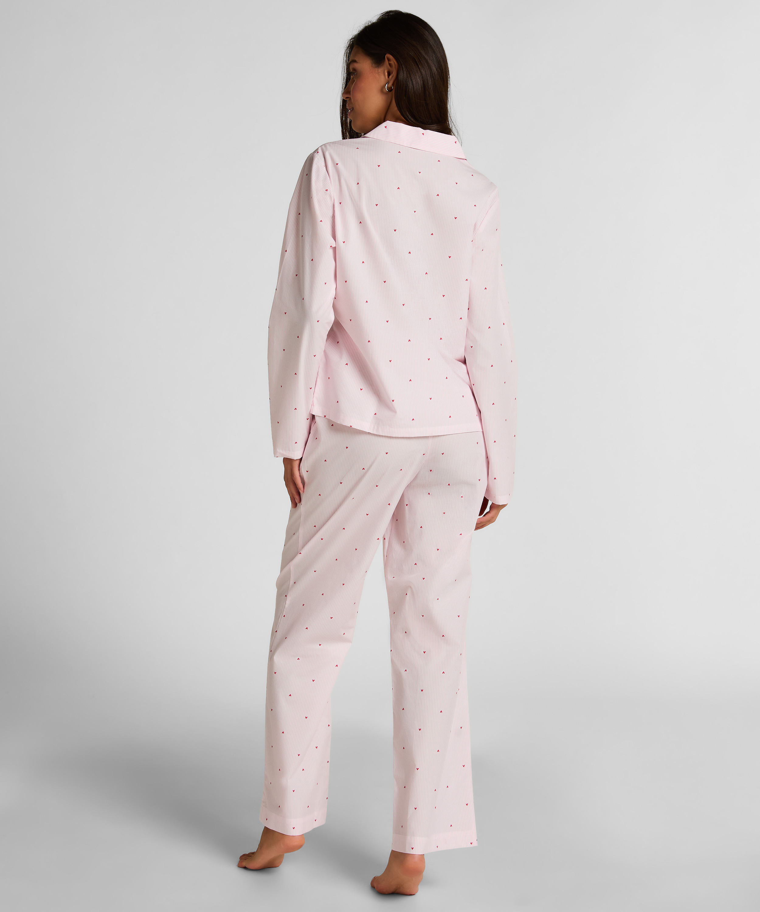 Pant Cotton Stripe Heart, White, main