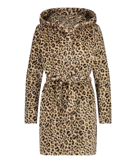 Fleece Bathrobe, Beige