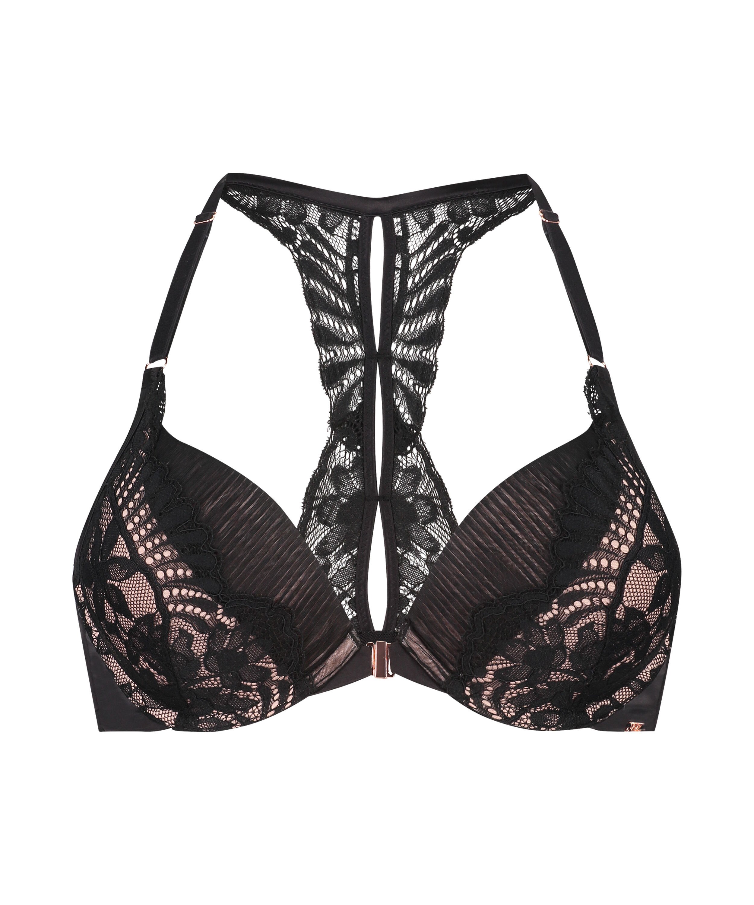 Antonia Padded Underwired Push-Up Bra, Black