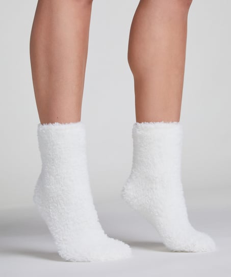 1 pair of knitted socks, White