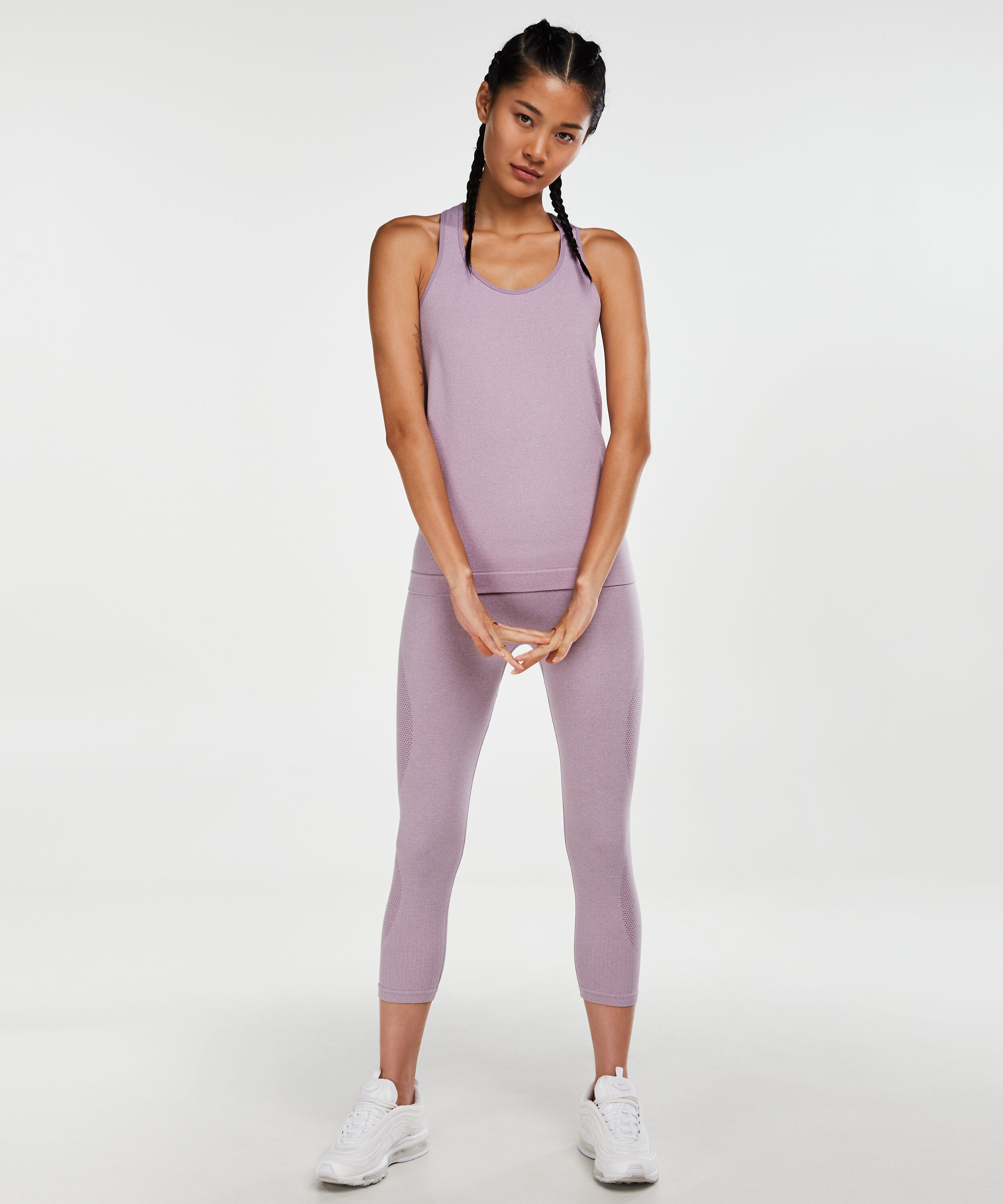 HKMX high waist capri round knit, Purple