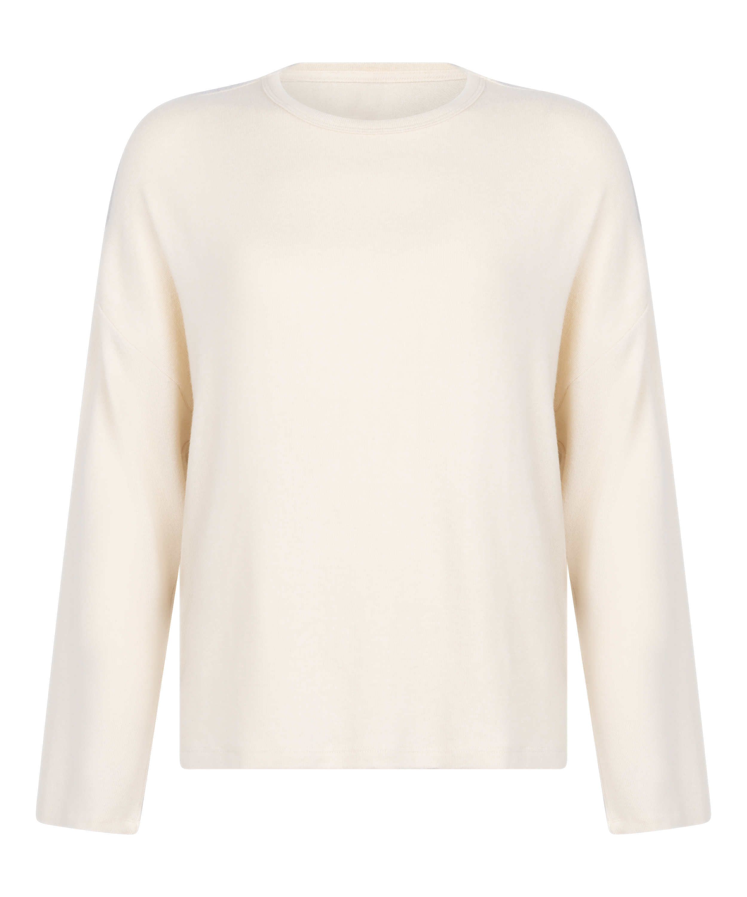 Jersey Long-Sleeved Pyjama Top, White, main