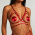 Chain Top Bralette, Red
