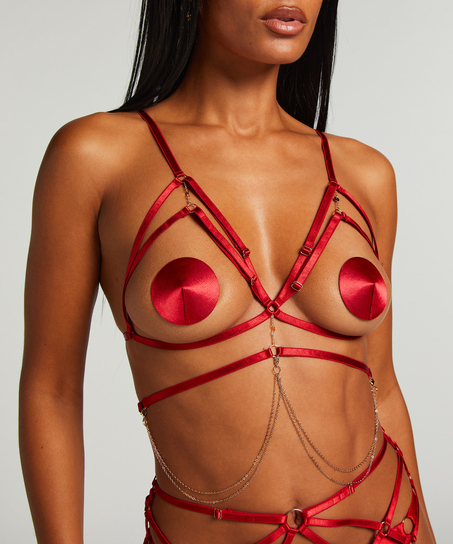 Chain Top Bralette, Red