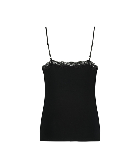 Jersey Lace Cami, Black