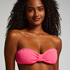 Crinkle Bandeau Bikini Top, Pink
